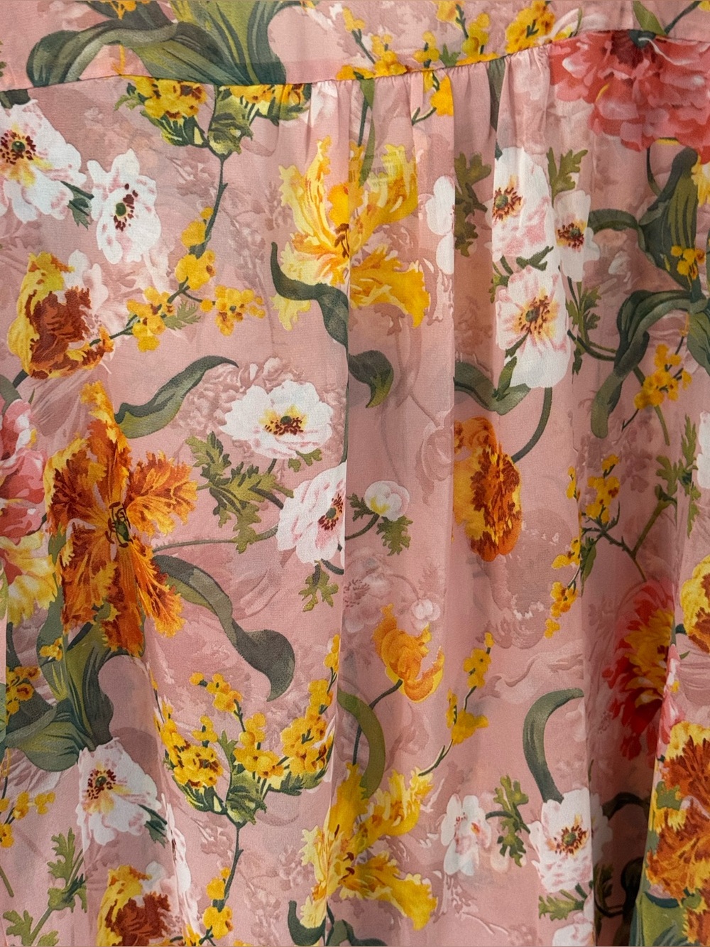 NWT, Umgee, Pink Floral Blouse, Ruffle Split Sleeves, Flowy, Romantic, Size XL - Picture 4 of 10